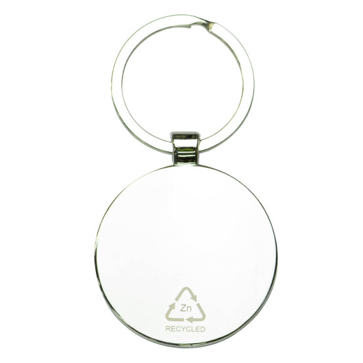 Circle Recycled Zinc Bamboo Keyrings Reverse